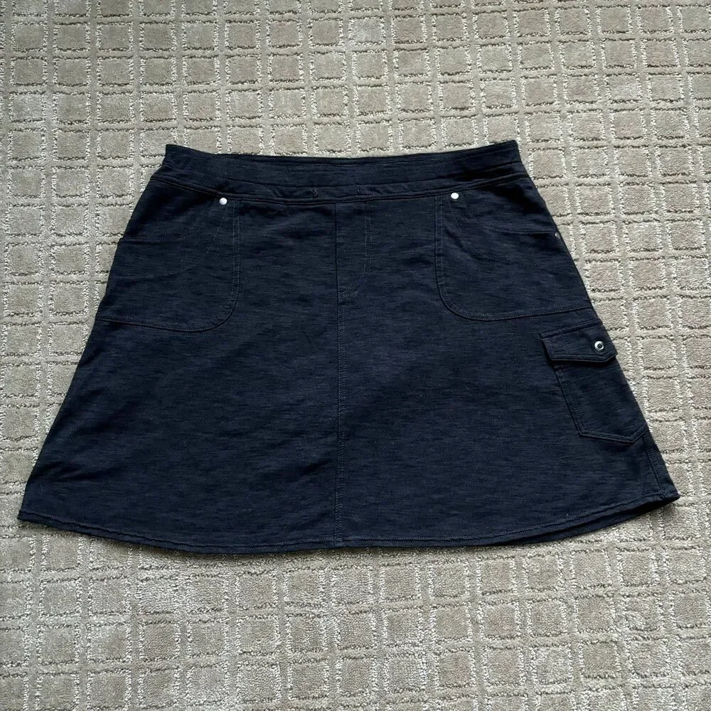 Kuhl Mova Skort Skirt Large Pull On Elastic Waist Gray Hiking Outdoor Walk Camp